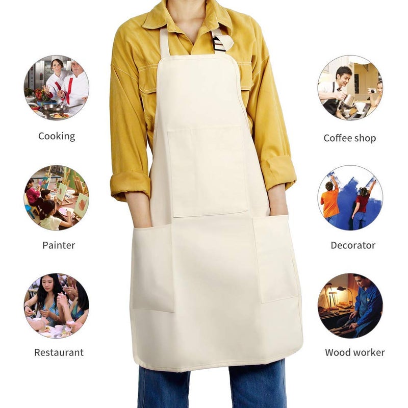 FreeNFond Kids Apron Adjustable Child Apron with 4 Pockets for Baking Painting - Image 5